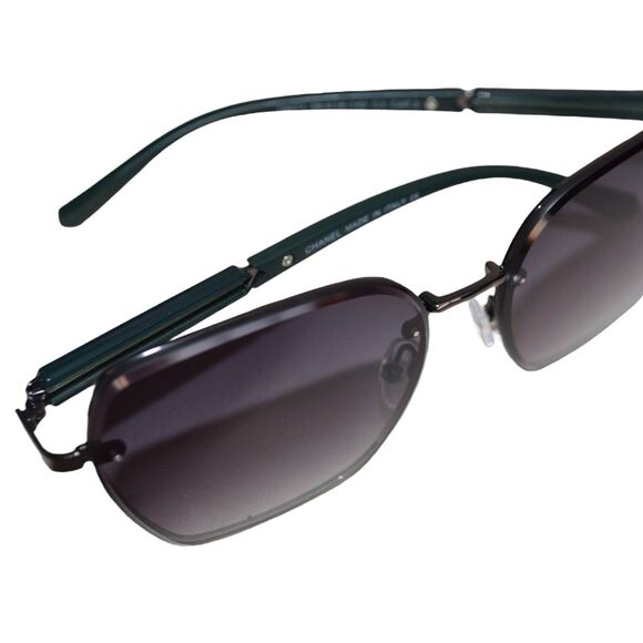 Chanel 19471 Square Sunglasses | Green/Silver | 58-18-140 | Women’s - Picture 12 of 16